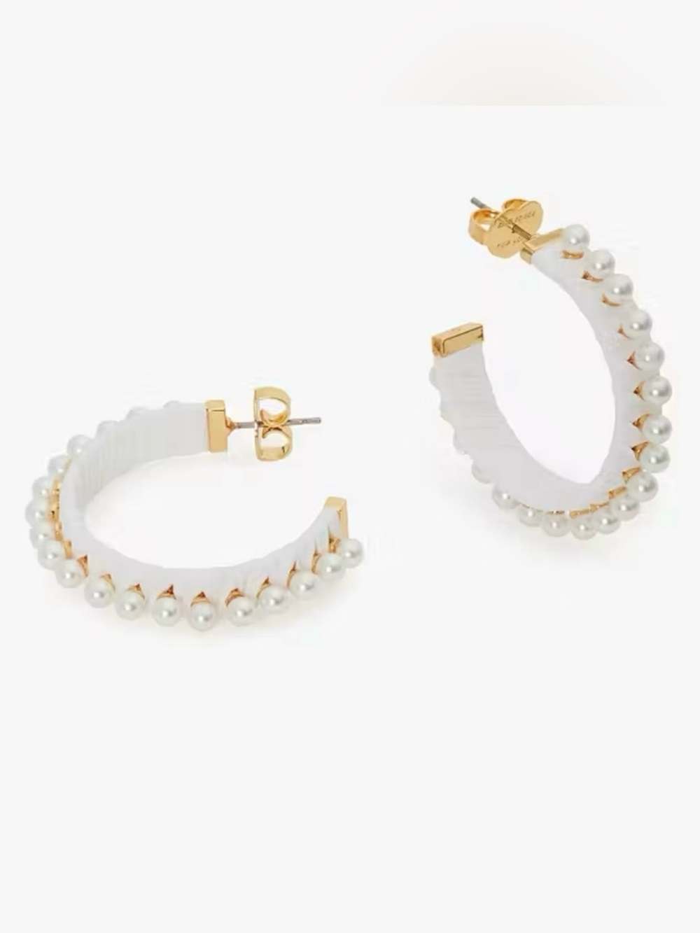 NEW Kate Spade white Francesca Raffia Hoops